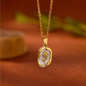 Stainless Steel Rose Necklace